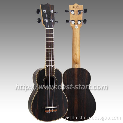 Handmade 21'' Soprano Ukulele Ebony Ukulele